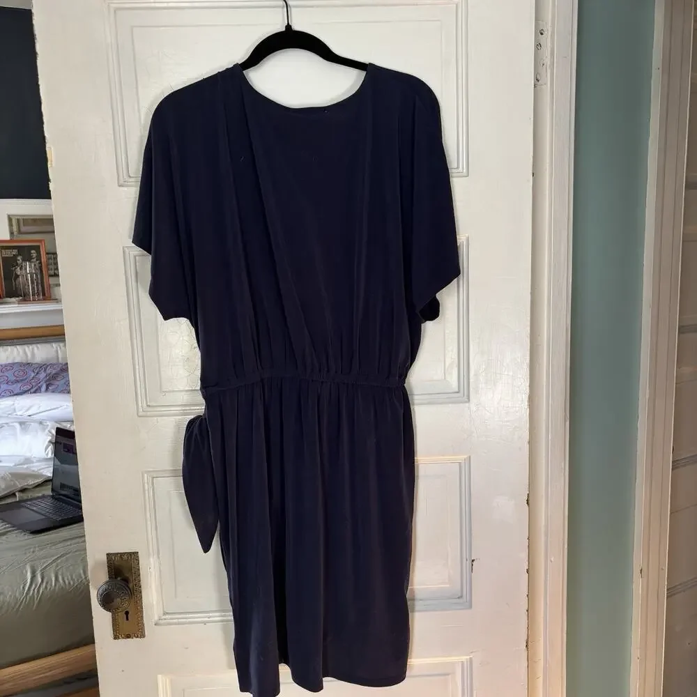 NWT Michael Kors Women's Short-Sleeve‎ Faux-Wrap Dress Black Size 0x